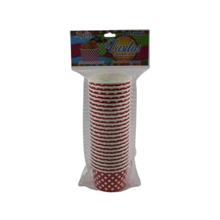 VASO PUNTITOS ROJO 5X7CM
