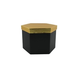CAJA HEXAGONAL NEGRA/ORO