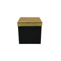 CAJA CUADRADA NEGRA/ORO