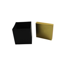 CAJA CUADRADA NEGRA/ORO