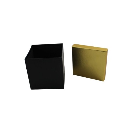 CAJA CUADRADA NEGRA/ORO