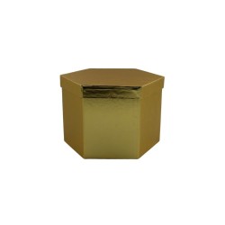 CAJA HEXAGONAL DORADA