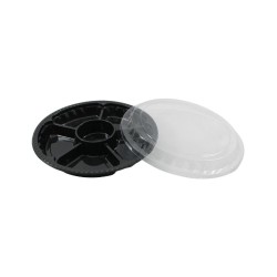 CHAROLA BOTANERA NEGRA CON TAPADERA TRANSPARENTE