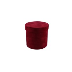 CAJA REDONDA DE TERCIOPELO 16 CM ROJA