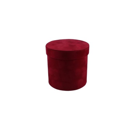 CAJA REDONDA DE TERCIOPELO 16 CM ROJA