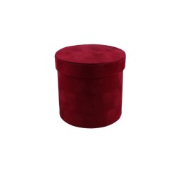 CAJA REDONDA DE TERCIOPELO 18 CM ROJA