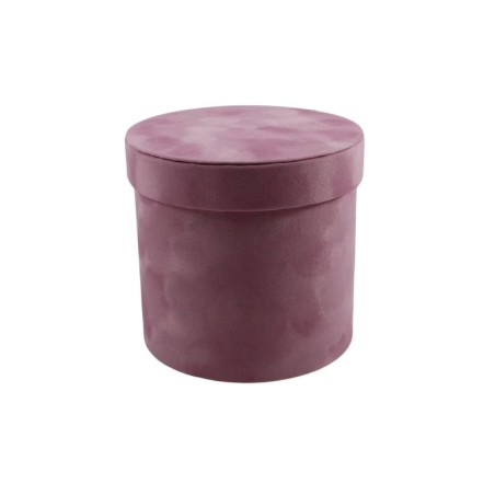 CAJA REDONDA DE TERCIOPELO 20 CM ROSA