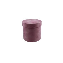 CAJA REDONDA DE TERCIOPELO 16 CM ROSA