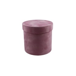 CAJA REDONDA DE TERCIOPELO 18 CM ROSA