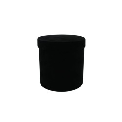 CAJA REDONDA DE TERCIOPELO 18 CM NEGRO
