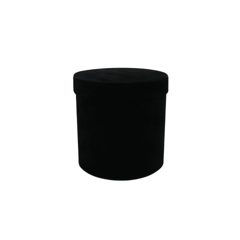 CAJA REDONDA DE TERCIOPELO 18 CM NEGRO