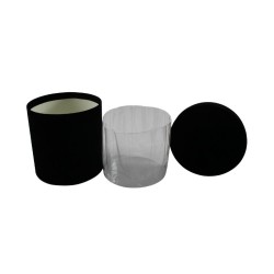 CAJA REDONDA DE TERCIOPELO 18 CM NEGRO