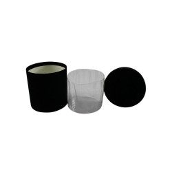 CAJA REDONDA DE TERCIOPELO 16 CM NEGRO