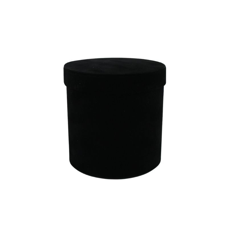 CAJA REDONDA DE TERCIOPELO 2O CM NEGRO