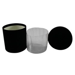CAJA REDONDA DE TERCIOPELO 2O CM NEGRO