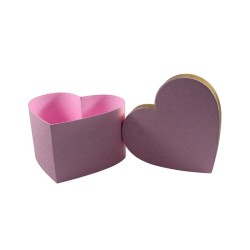 CAJA CORAZÓN 24 CM ROSA