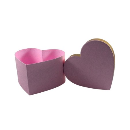CAJA CORAZÓN 24 CM ROSA