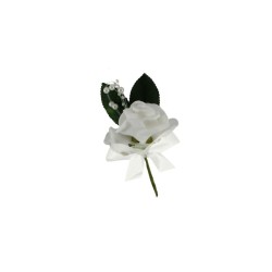 CORSAGE ROSAL BLANCO CON PERLA