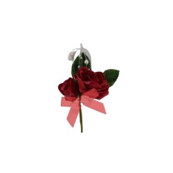 CORSAGE ROSAL ROJO CON PERLA