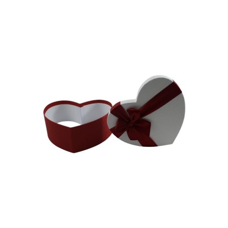 CAJA CORAZÓN CON MOÑO 23 CM
