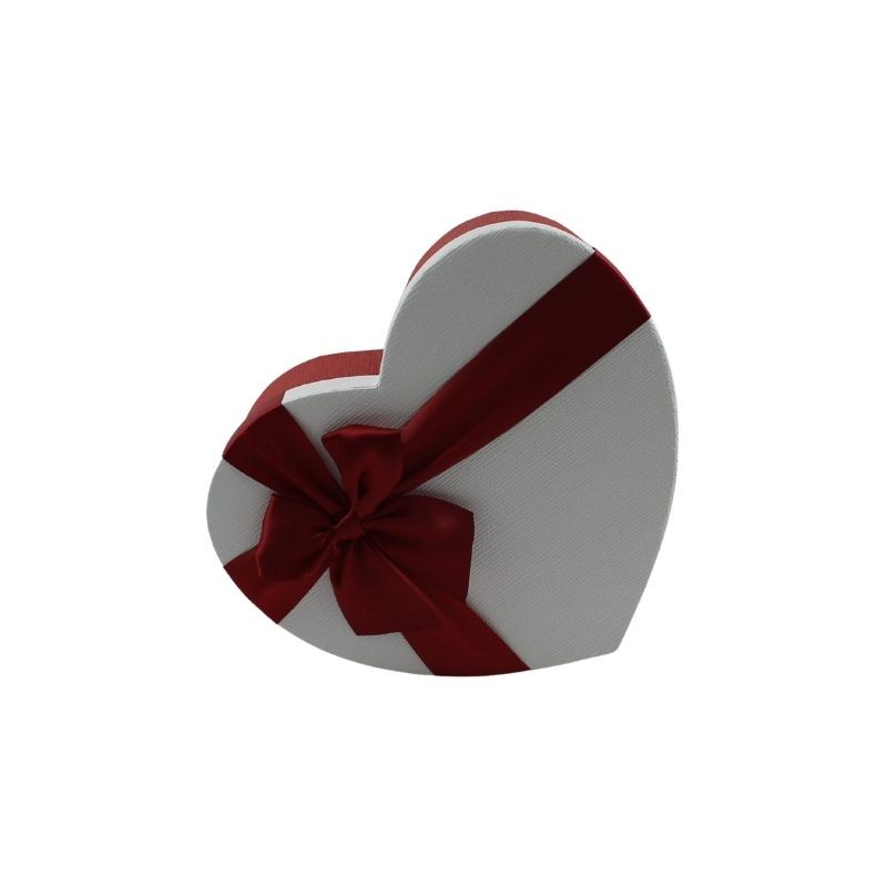 CAJA CORAZÓN CON MOÑO 30 CM