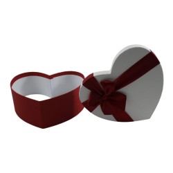 CAJA CORAZÓN CON MOÑO 30 CM