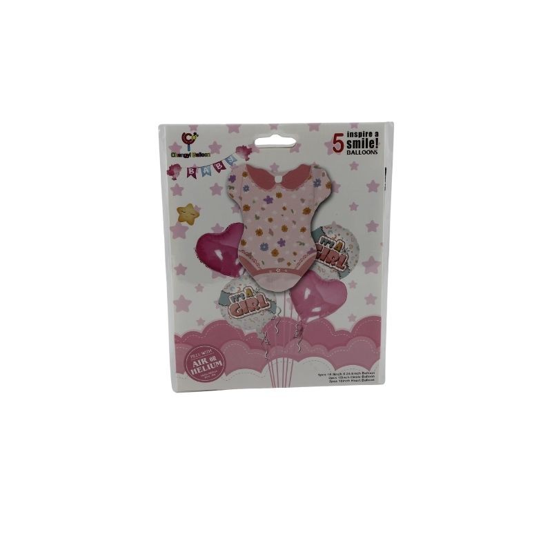 KIT DE GLOBOS BEBÉ ROSA