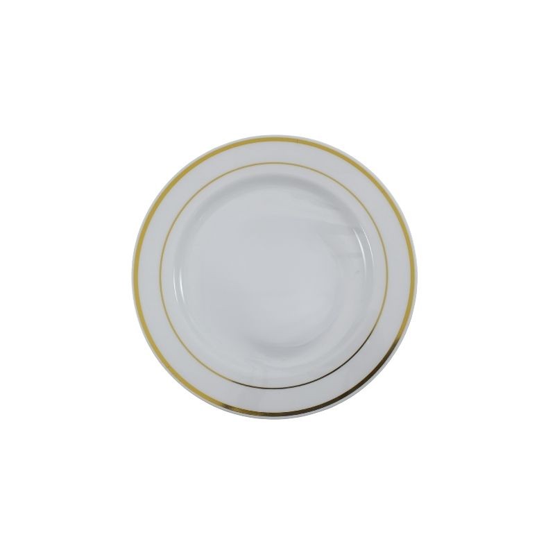 PLATO REDONDO BLANCO FILO DORADO 7