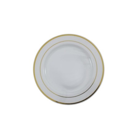 PLATO REDONDO BLANCO FILO DORADO 7