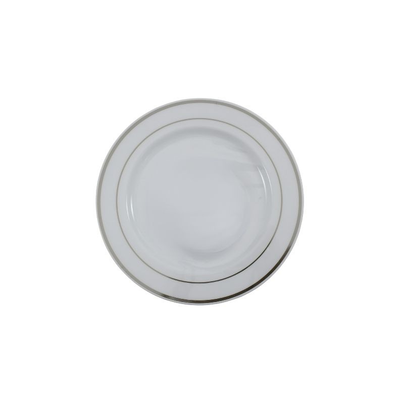 PLATO REDONDO BLANCO FILO PLATEADO 7