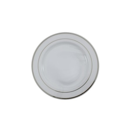 PLATO REDONDO BLANCO FILO PLATEADO 7