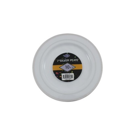 PLATO REDONDO BLANCO FILO PLATEADO 7