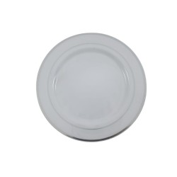 PLATO REDONDO BLANCO FILO PLATEADO 10.25