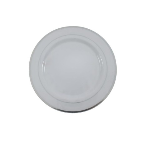 PLATO REDONDO BLANCO FILO PLATEADO 10.25