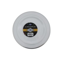 PLATO REDONDO BLANCO FILO PLATEADO 10.25
