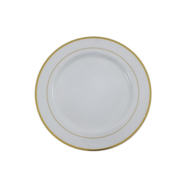 PLATO REDONDO BLANCO FILO DORADO 10.25