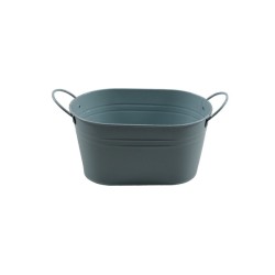 MACETA METÁLICA OVALADA AZUL