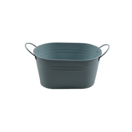 MACETA METÁLICA OVALADA AZUL