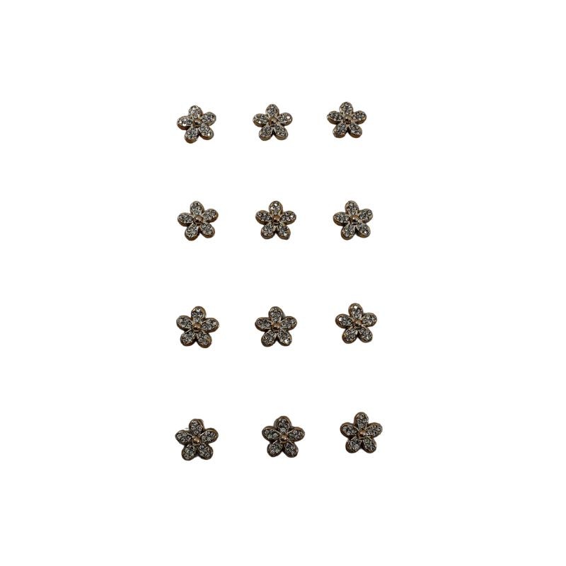 STICKER FLOR 16MM DORADA 12PZS