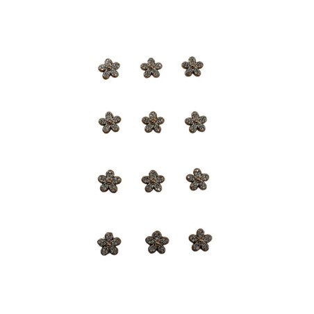 STICKER FLOR 16MM DORADA 12PZS