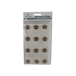 STICKER FLOR 16MM DORADA 12PZS
