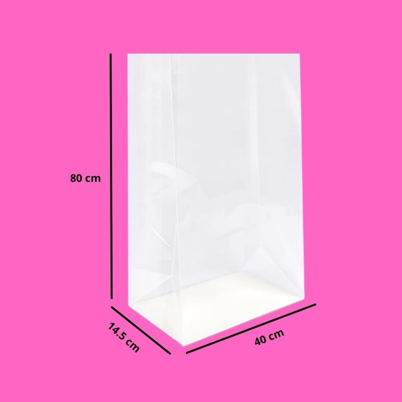 BOLSA CELOFÁN  CON FUELLE 40X80CM