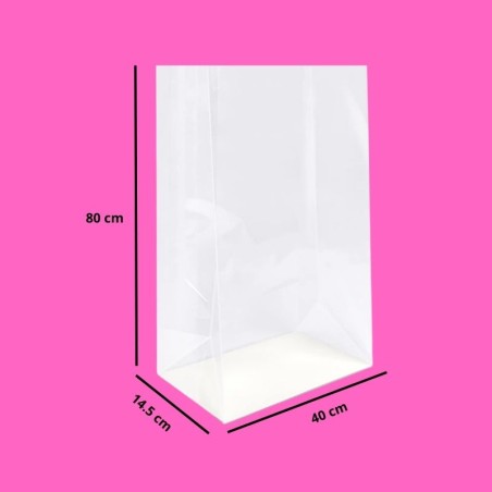 BOLSA CELOFÁN  CON FUELLE 40X80CM