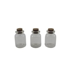 FRASCO DE VIDRIO  CON CORCHO DE 1.1X1.15