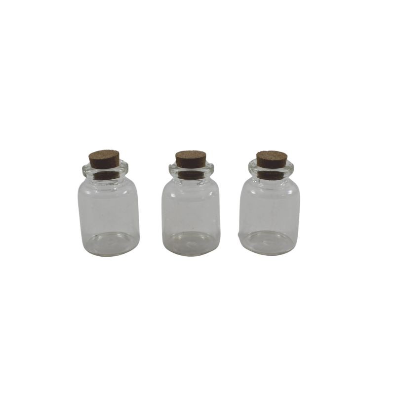 FRASCO DE VIDRIO  CON CORCHO DE 1.1X1.15