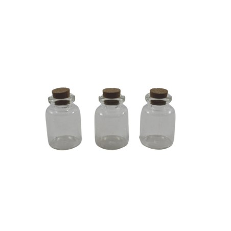 FRASCO DE VIDRIO  CON CORCHO DE 1.1X1.15