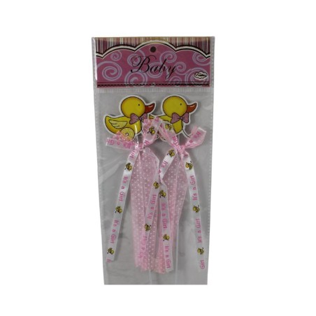 PICK PATITO CON MOÑO ROSA