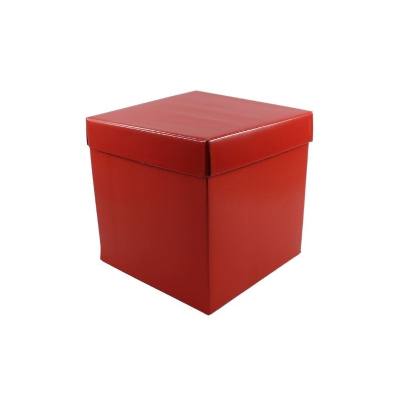 CAJA CUBO 30 CM ROJA