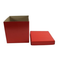 CAJA CUBO 30 CM ROJA