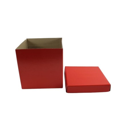 CAJA CUBO 22 CM ROJA